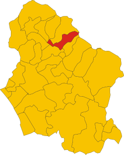 Map of comune of Pieve Fosciana (province of Lucca, region Tuscany, Italy)